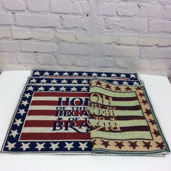 Patriotic 7Pc Kitchen Set (4)Tapestry Placemats/Dish Towel/Oven Mitt/Pot Holder - Picture 6 of 12